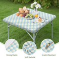 thumbnail image 4 of Light Blue and Cream Checkered Pattern Square Fitted Tablecloth with Elastic Edge,Square Table Cover,Washable Elastic Table Cover for Home Kitchen Party Decor 34"x34", 4 of 6