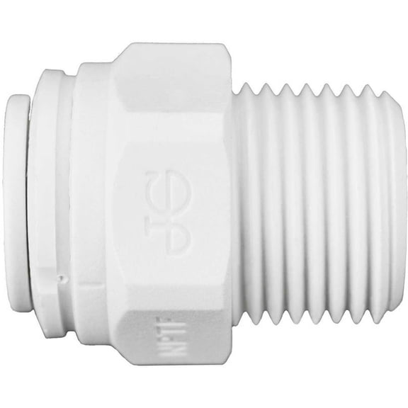 Reliance Worldwide B2335118 John Guest Polypropylene Male Connector - 0.375 x 0.375 in. - NPTF - White