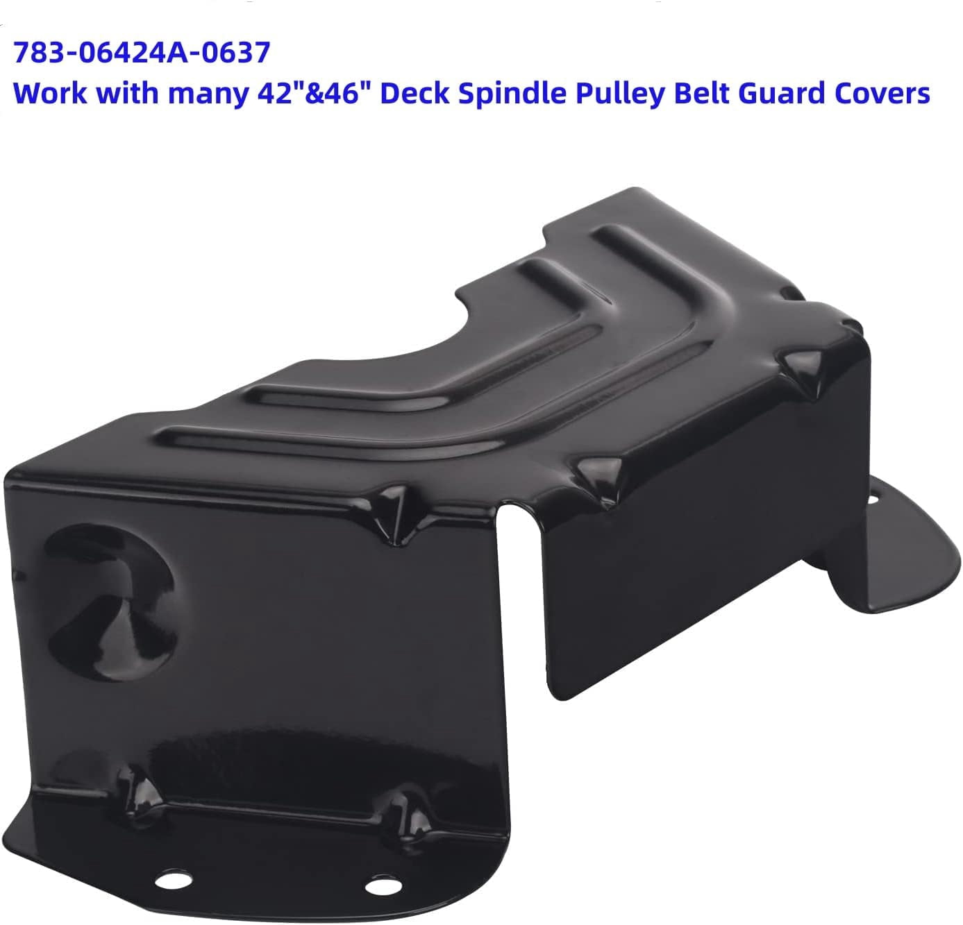 (2 Pack) 783-06424A-0637 Lawn Mower Parts 783-06424A Black Deck Belt Cover Fits 42" 46" Deck Spindle Pulley Belt Guard Cover Compatible with MTD &Troy-Bilt& Craftsma Stamped Deck 19B40012