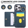 thumbnail image 3 of Decase Wallet Case for iPhone 16 Pro Max, Crossbody Leather Phone Case with Kickstand and Card Slots, Magnetic Closure, Car Mount Compatible,Blue, 3 of 9