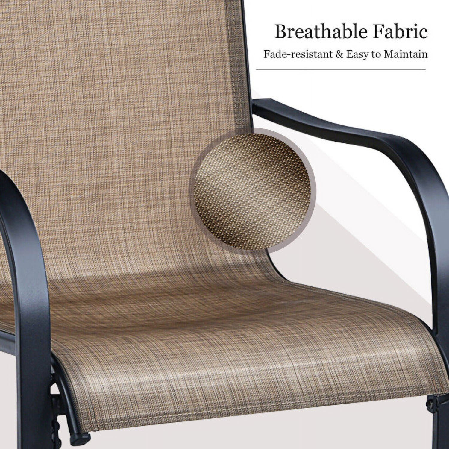 Aimee Lii 2 Pieces Patio Dining Chairs with C spring motion High Backrest Armrest, Outdoor Patio Set Aimee Lii 2 Pieces Patio Dining Chairs with C spring motion High Backrest Armrest, Outdoor Patio Set