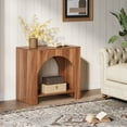 thumbnail image 6 of Tribesigns Farmhouse End Side Table, Large Sofa Side Table with Heavy-Duty Wooden Pedestal for Living Room, Bedside Nightstand with Storage for Bedroom, Accent Furniture, Easy Assembly, Walnut, 6 of 21