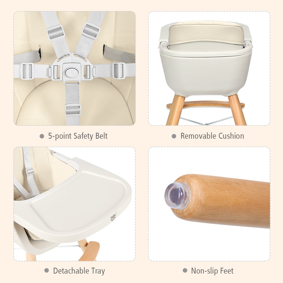 baby joy wooden high chair