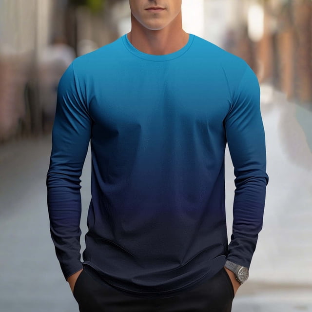 Blusas y camisas de manga larga con cuello redondo, moda casual para hombre, estampado deportivo, blusas de manga larga con cuello redondo, camisas para hombre, blusa de poliéster