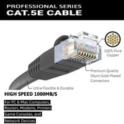 MIYAKO USA Ethernet Patch Cable (25 Feet) - Supports Cat6 / Cat5e / Cat5 Standards, 550MHz, 10Gbps - RJ45 Computer Networking 4 Pair Cord Gray (23-N001-25GY)