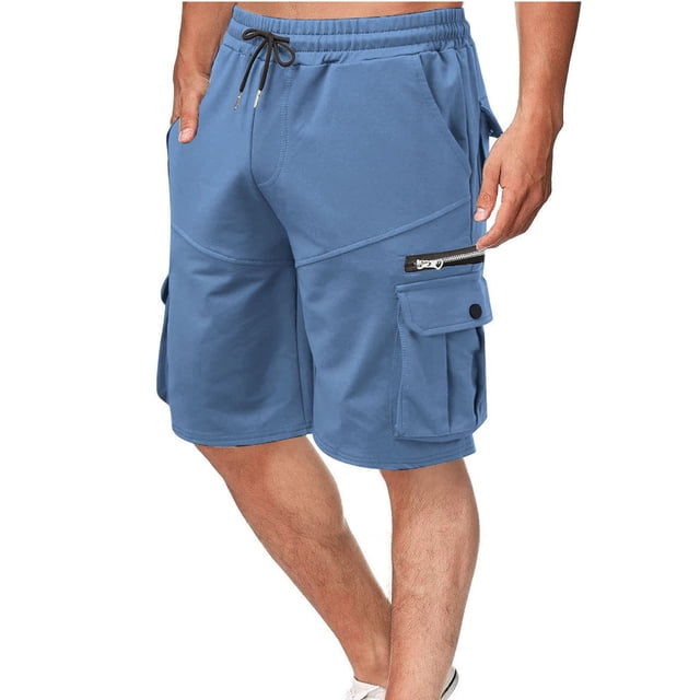 Tungbrin Cargo Shorts for Men Big and Talls Summer High Waisted Drawstring Athletic Shorts Hiking Joggers with Multi Pockets