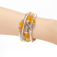 thumbnail image 2 of Fulu Autumn Pulseras Apilables Con Cuentas Para Mujer Boho Wrap Pulsera De Plata En Capas Joyería De Moda Regalos Para Ella (Amarillo), 2 of 5