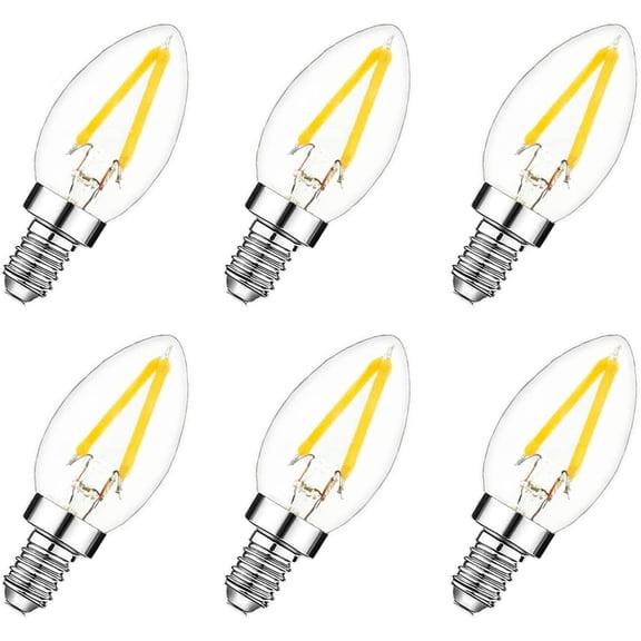 E12 Candelabra YANTON Night Light Bulbs, 1.5W E12 C7 YANTON Replacement Christmas Light Bulb for Himalayan Salt Lamp,Christmas Outdoor String Lights,4000K Natural White 120V Non-dimmable Pack of 6