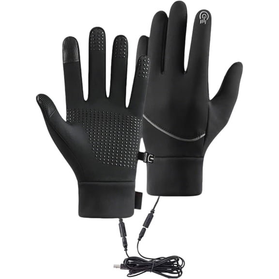 Heated Gloves for Men & Women, USB Electric Heating Gloves with Touchscreen, Waterproof Windproof Thermal Winter Gloves for Motorcycle Riding, Skiing, Hiking & Outdoor Work