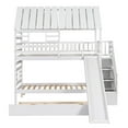 thumbnail image 5 of Bellemave House Bunk Bed with Trundle and Slide, Wood Twin Over Twin Bunk Beds with Storage Staircase, House Bunk Bed with Roof and Window Design for Teen（White), 5 of 9