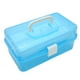 thumbnail image 3 of Gonyscag Caja De Almacenamiento Portátil De 3 Capas, Estuche De Almacenamiento Multiusos Plegable De Mano Transparente para Manualidades Y Cosméticos(Azul), 3 of 5
