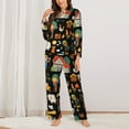 thumbnail image 3 of Kll Funny Farmers Print Women'S Long Sleeve Pajamas With Pants Sleepwear Loungewear 2 Set-X-Large, 3 of 9