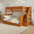 thumbnail image 2 of Dover Twin over Full Wood Staircase Bunk Bed w/ Drawer & Trundle in Light Toffee, 2 of 10