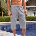 thumbnail image 2 of Riforla Summer Slim Cropped Pants Oversized Wide Leg Men's Hop Sports Casual Shorts Men Pants Grey XXXL, 2 of 7