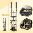 thumbnail image 3 of PawHut 89"-100" Floor to Ceiling Cat Tree w/ Scratching Posts, Grey, 3 of 10