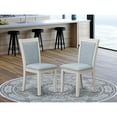 thumbnail image 4 of X027MZ015-7 7-Pc Dining Set Includes a Wooden Dining Table and 6 Baby Blue Dining Room Chairs - Wire Brushed Linen White Finish, 4 of 8