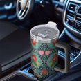 thumbnail image 6 of 40oz Pioneer Flower Floral Print Pattern Insulated Tumbler with Handle, BPA-Free Leak Proof Lid and Straws, Double Wall Vacuum, Hot 12h/Cold 34h, 6 of 6