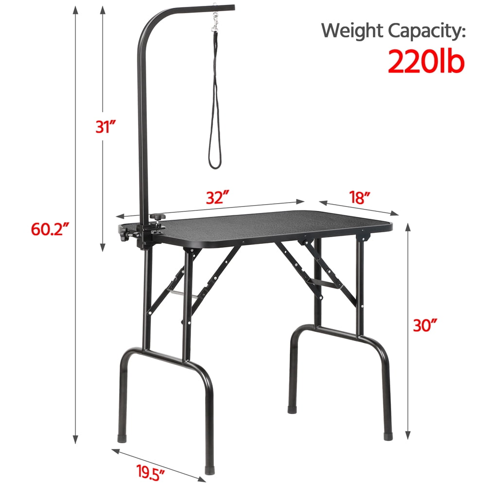 Yaheetech 31.7" Foldable Pet Grooming Table for Dog and Cat Trimming, Black