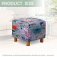 thumbnail image 3 of SCRAWLGOD Daisy Floral Print Ottoman Cover Square, Stretch Footrest Stool Slipcover with Elastic Band Foot Stool Cover for Square Storage Ottoman for Home Decor, 3 of 7
