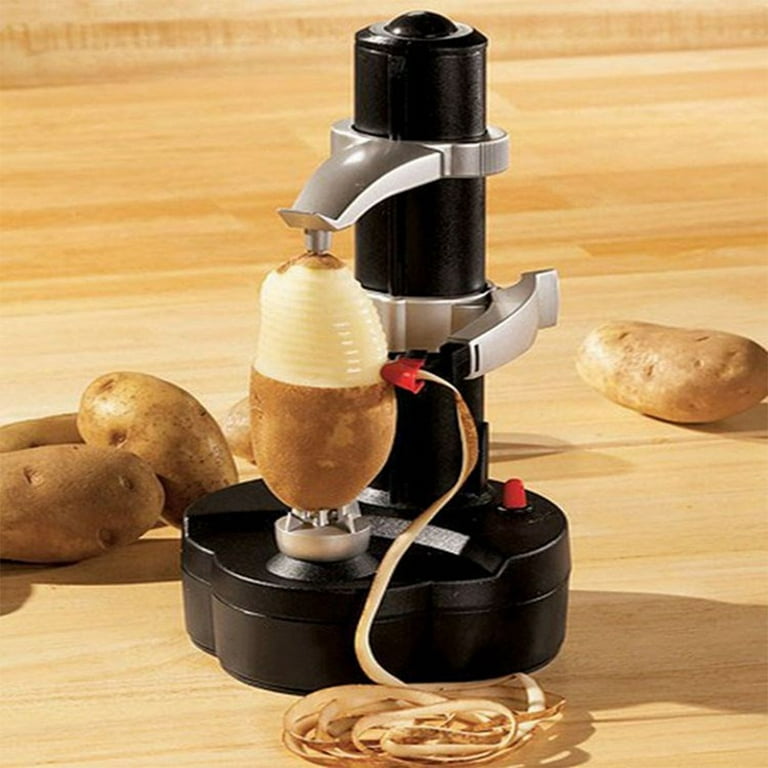 Great Choice Electric Potato Peeler Automatic Apple Rotato with 2 Extra Blades Electric Fruits Vegetables Peeler(Black), Size: 29*15*15cm