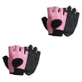 thumbnail image 1 of Yuarrent 1 par de guantes deportivos para pesca al aire libre, mitones de medio dedo, cómodos, antideslizantes, para montar, para mujeres y hombres, Rosa L 2piezas Yuarrent CBP437769, 1 of 6