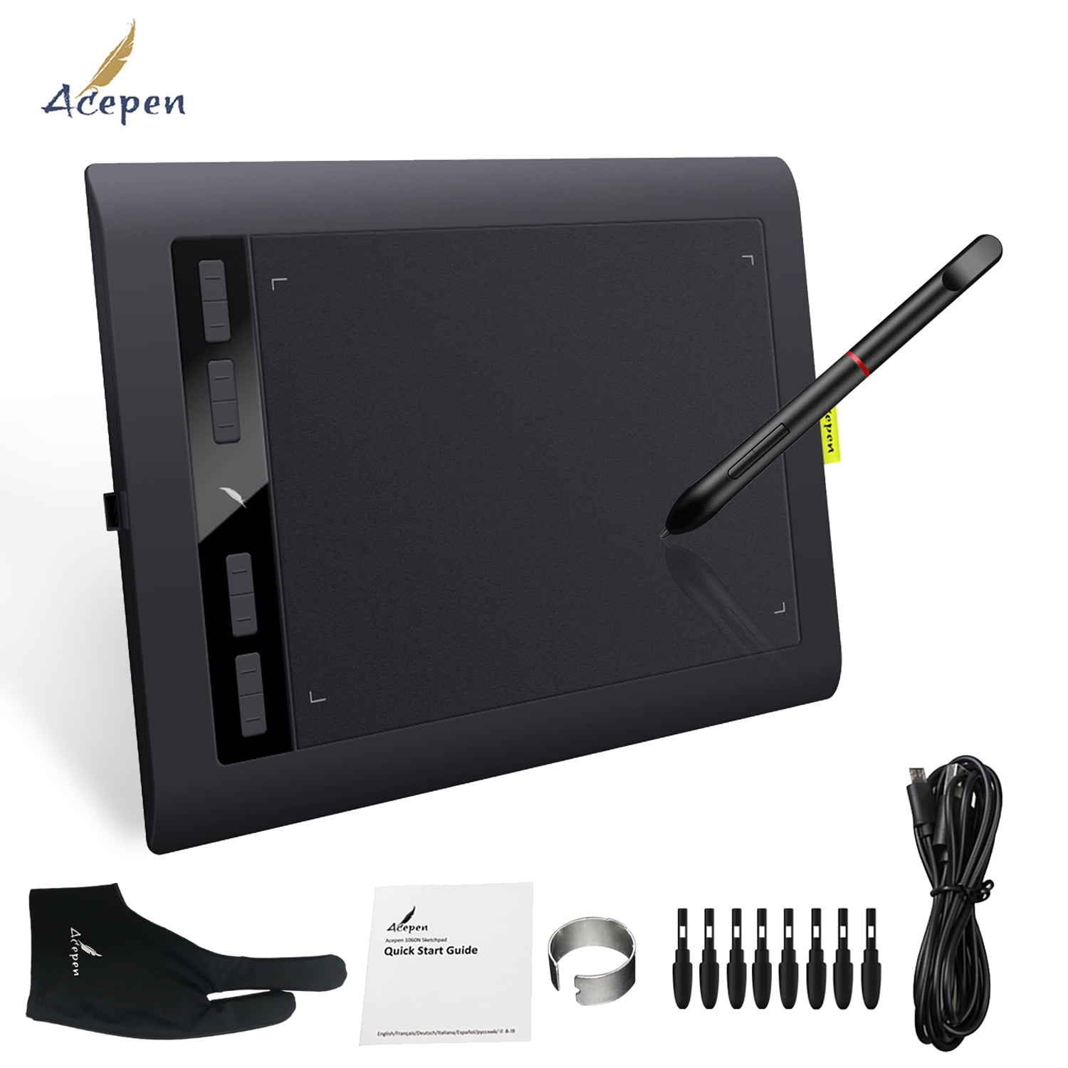 USB Art Design Graphics Drawing Tablet Pad Painting Board 10 x 6''1060 w/ Pen 