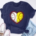 thumbnail image 2 of EcoLoom Split Baseball Softball Heart Mom Dad Short Sleeve Unisex T Shirt, 2 of 6