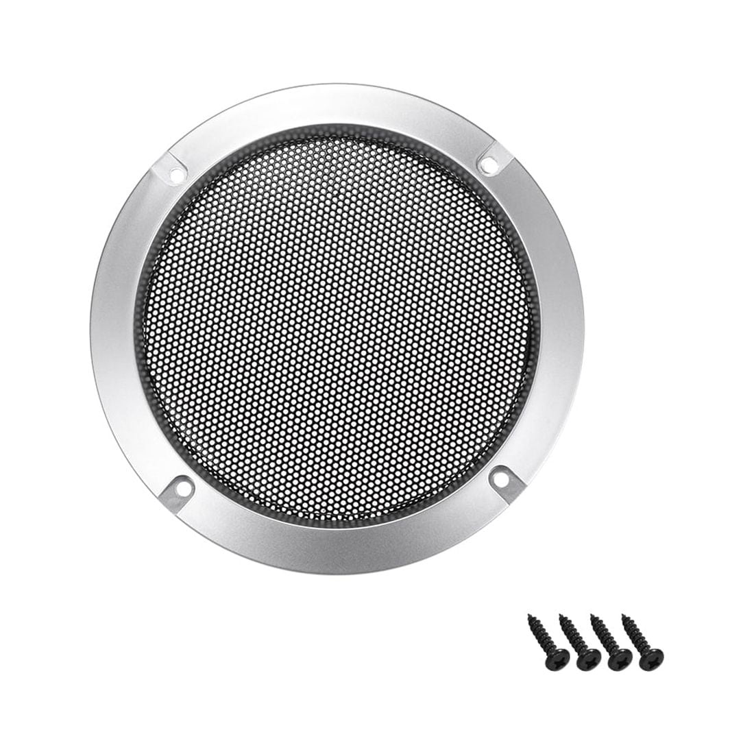 3 Speaker Grill Mesh Decorative Circle Woofer Guard Protective Cover Audio Accessories Silver