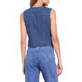 thumbnail image 3 of CHALECO DE JEAN SIN MANGAS CON CUELLO EN V Y BOLSILLOS DE SOLAPA PARA MUJERES INSPIRAR CHIC M AZUL OSCURO, 3 of 6