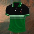 thumbnail image 4 of Men's American Flag Print Collared T-Shirt, Patriotic Button Down Collared Top, Independence Day 4th of July Graphic Tee for Men, Casual Short Sleeve T Shirt Green XXXL, 4 of 4