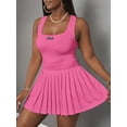 thumbnail image 5 of Womens Sugar Pink Tennis Dress With Pleated Skirt And Racerback, 5 of 10
