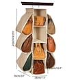 thumbnail image 1 of Bolso colgante, organizador de bolsos, armario, armario, estante a prueba de polvo, bolsa con 10 compartimentos, organizador de bolsas, 1 of 8