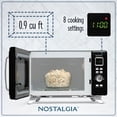 thumbnail image 2 of Mid-Century Retro Countertop Microwave Oven - Large 900-Watt - 0.9 cu ft - 8 Pre-Programmed Cooking Settings - Digital Clock - Kitchen Appliances - Black, 2 of 6