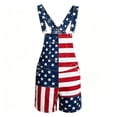 thumbnail image 4 of FUZHIQ Bib Overalls for Men Adjustable Straps Shorts Jumpsuit American Flag Printed Romper with Pockets for Independence Day Festival Daily Wear, 4 of 4