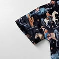 thumbnail image 5 of LIBRCLO Teen Button Down Shirts for Boys Size 14 Years Short Sleeve Summer Beach Shirts Casual Cowboy Prints Shirt Navy, 5 of 8