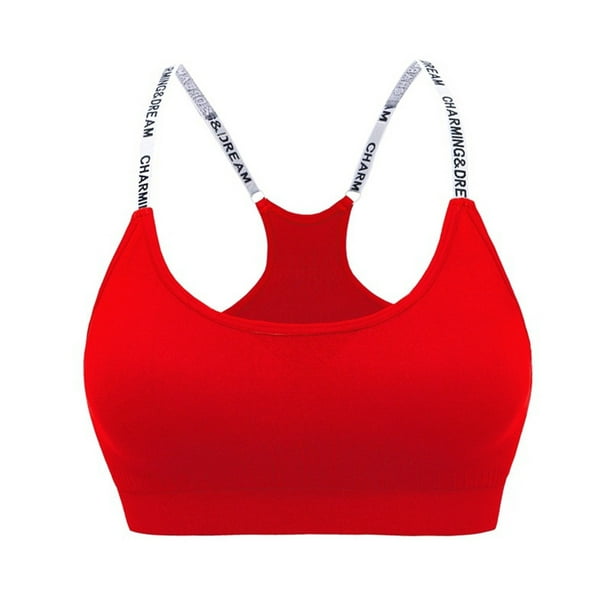 nsendm Female Underwear Adult Tube Bra Sports Bras Padded Seamless High  Impact Support for Yoga Workout Fitness Top Yoga Women(Red, L)