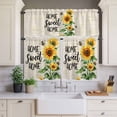 thumbnail image 4 of 3 Piece Kitchen Curtains and Valances Set Sunflower Cafe Curtains 36 Inch Length Summer Botanical Bee Farmhouse Watercolor Valance & Tier Curtain for Living Room Bedroom Window 54"x18"+27"x36"*2, 4 of 6