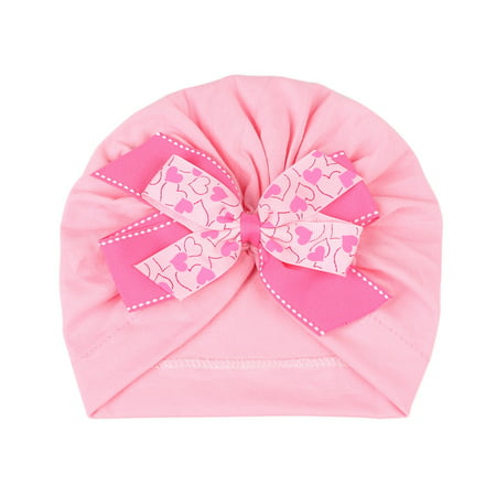 

Uposao Baby Indian Turban Bohemian Big Bow Hat Soft and Lovely Nursery Hospital Photography Props Decoration for Boys Girls Children Adolescents Pink Type 1