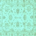 thumbnail image 1 of Ahgly Company Indoor Square Oriental Light Blue Modern Area Rugs, 4' Square, 1 of 4