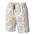 thumbnail image 6 of Uemuo Icecream Truck Pattern Men's Swim Trunks Hawaiian Beach Bathing Suit Swimsuits Beach Quick-Dry Shorts with Pockets-Large, 6 of 9