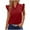 Red, variant on Taqqpue Women's Tank Tops Solid Color V Neck Ruffle Cap Sleeve Summer Blouse Shirts Loose Fit Plus Size Sleeveless T Shirts