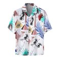 thumbnail image 1 of Playeras Camisa de hombre Camisa de manga corta suelta con estampado de verano para hombre Estilo hawaiano para hombre (Purple, S), 1 of 4