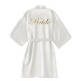thumbnail image 4 of Wangmeiwg Women's Wedding Party Team Bride Robe Letters Kimono Satin Pyjamas Bridesmaid Bathrobe Womens Shower Towel Wrap, 4 of 8