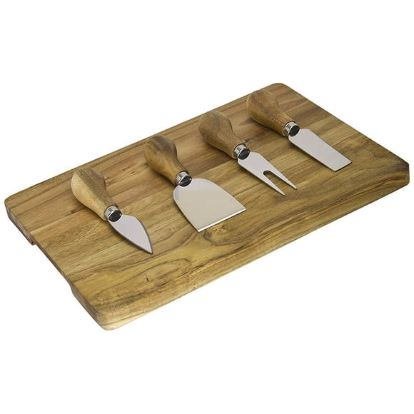 4 PC CHEESE KNIFE SETWITH ACACIA BOARD