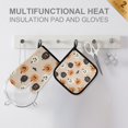 thumbnail image 4 of Yayeee Oven Mitts and Pot Holder Set of 4 Heat Resistant Kitchen Gloves Baking Hot Pad, Beige Halloween Pumpkin, 4 of 5