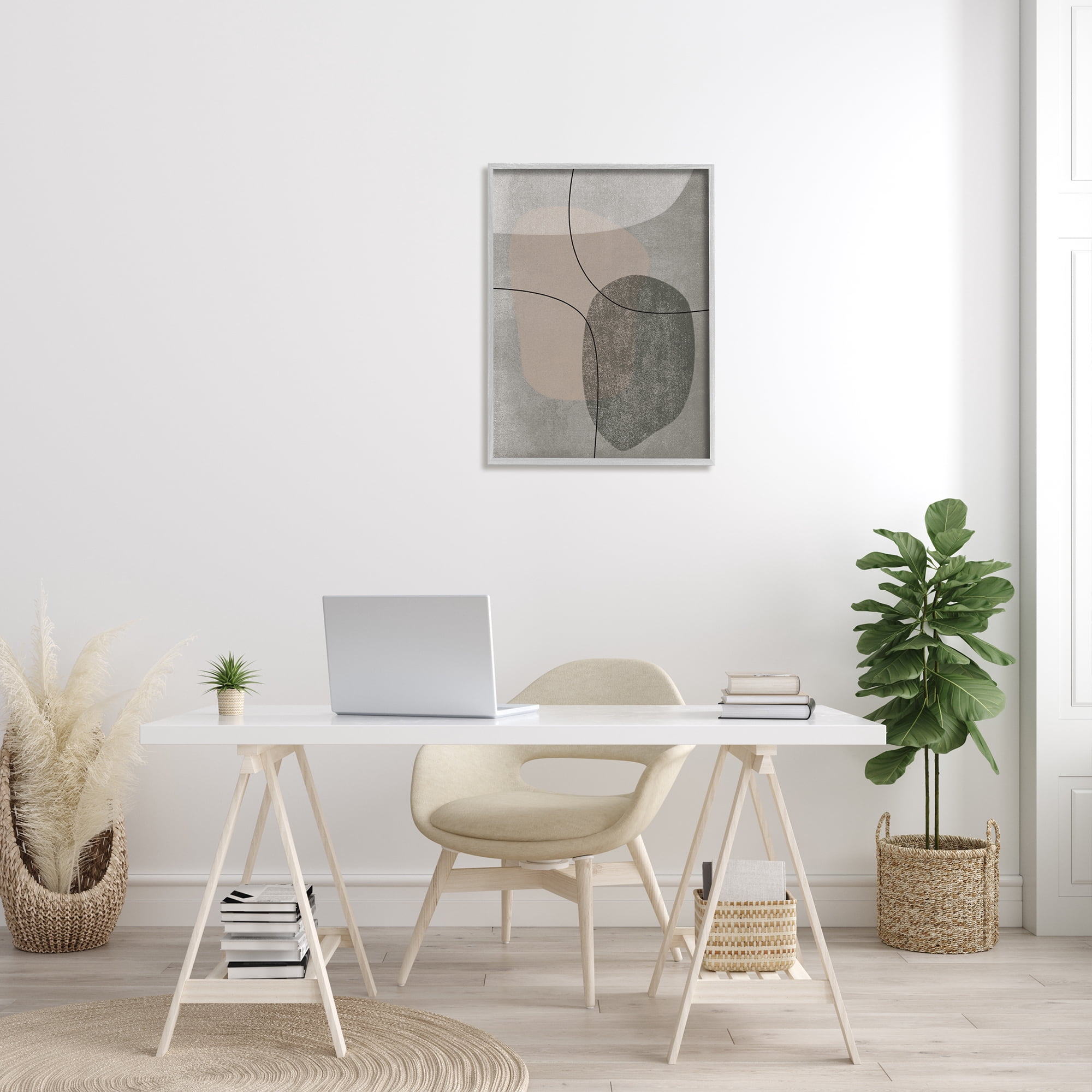 Stupell Industries Grey Pebble Like Shapes with Abstract Pattern, 24 x 30, Designed by JJ Design House LLC