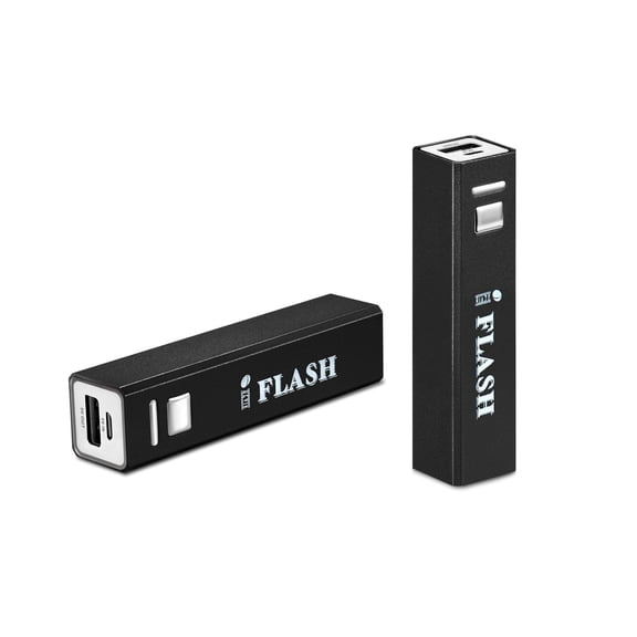 iFlash® Mini 2600mAh Ultra-Compact "Lipstick" Size External Battery Pack Charger Compatible with Apple iPhone 17 16 15 14 - Black