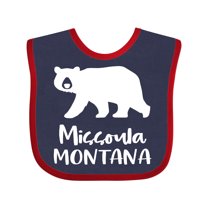Inktastic Missoula, Montana White Bear Silhouette Boys or Girls Baby Bib