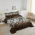 Leopard Print Bedding Set Twin,Brown Black Cheetah Print Comforter Set
