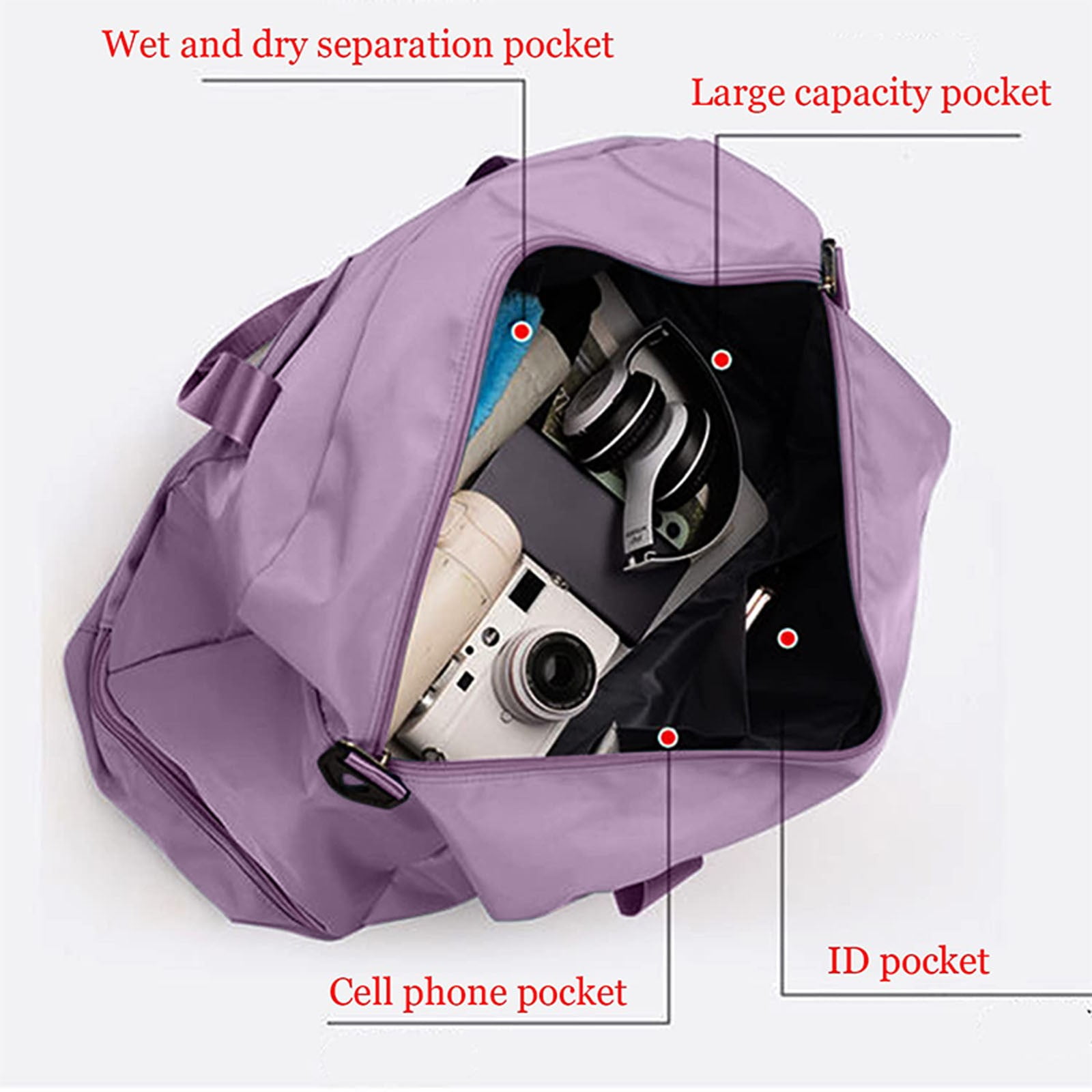 Jierger Large Capacity Gym Bag for Women Sports Travel Duffel Bag with Shoe Compartment Light Overnight Bag for Lady Travel Gym Yoga